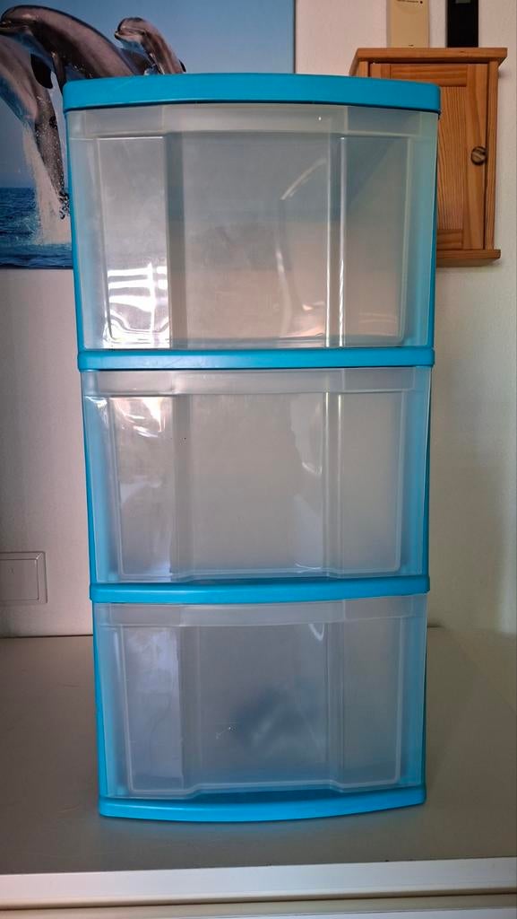 Handige plastic ladekast met 3 laden en wieltjes, Ophalen, Gebruikt, Modern, praktisch, 3 of 4 laden