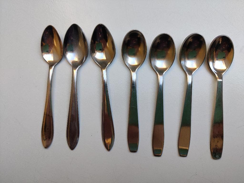 7 Gero en Sola verzilverde lepeltjes, Ophalen of Verzenden, Zilver