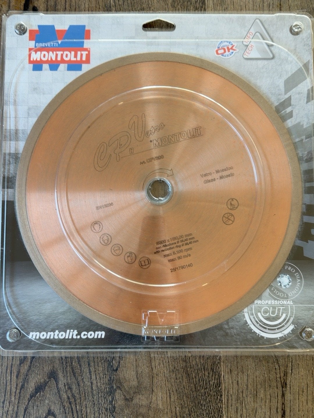 Montolit CPV300 Diamantzaagblad Glas - 300 mm - Nieuw, Doe-het-zelf en Verbouw, Ophalen of Verzenden, Nieuw, Overige typen