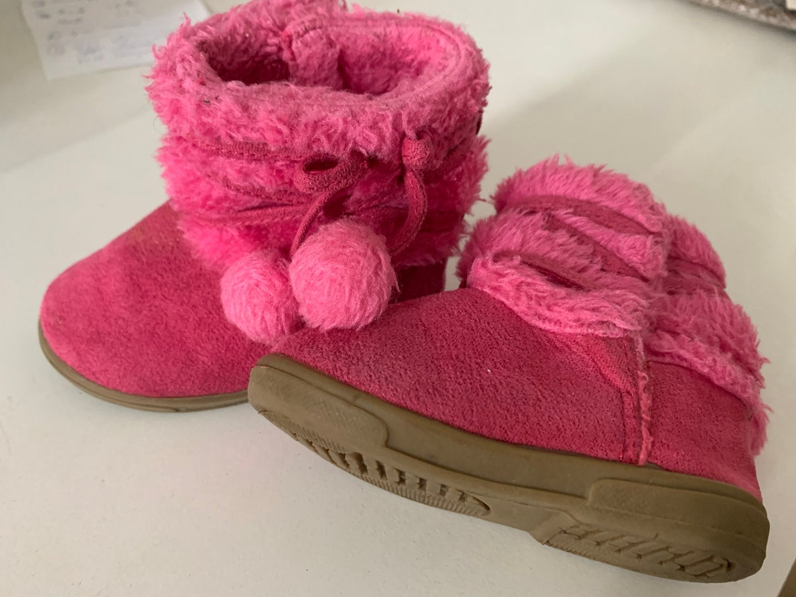 Roze kinderlaarzen met pompons maat 20 rook- diervrij zgan, Ophalen of Verzenden, Zo goed als nieuw, Meisje, Laarzen