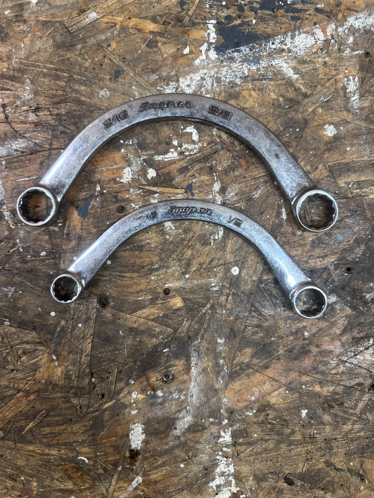 Snap-on Halve Maan Sleutels - 3/8-7/16 en 1/2-9/16, Ophalen of Verzenden, Gebruikt, Sleutel/ratel, Overige merken
