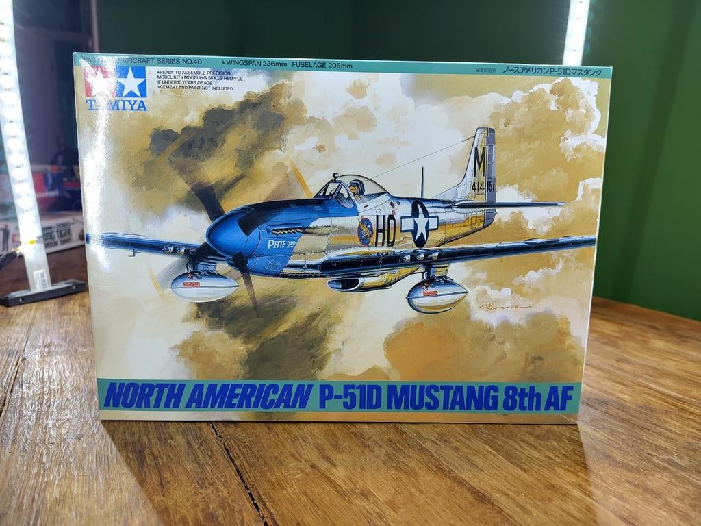 Tamiya 1/48 P-51 Mustang, Hobby en Vrije tijd, Modelbouw | Vliegtuigen en Helikopters, Overige merken, Ophalen of Verzenden, Zo goed als nieuw