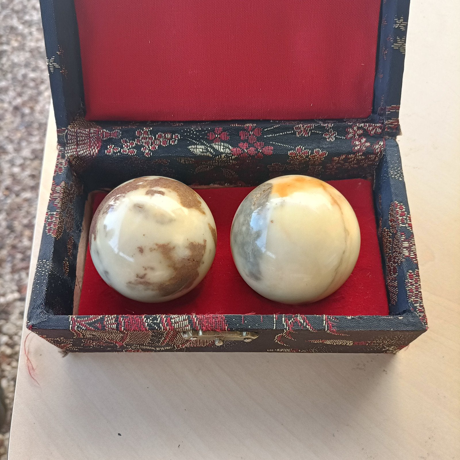 marmer ballen  in boxje., Ophalen of Verzenden, Zo goed als nieuw