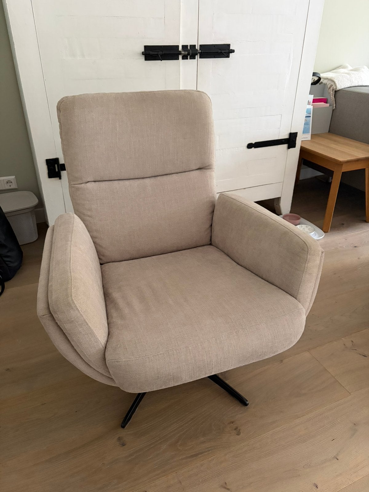 Draaistoel fauteuil, Gebruikt, Ophalen of Verzenden, Stof, 50 tot 75 cm