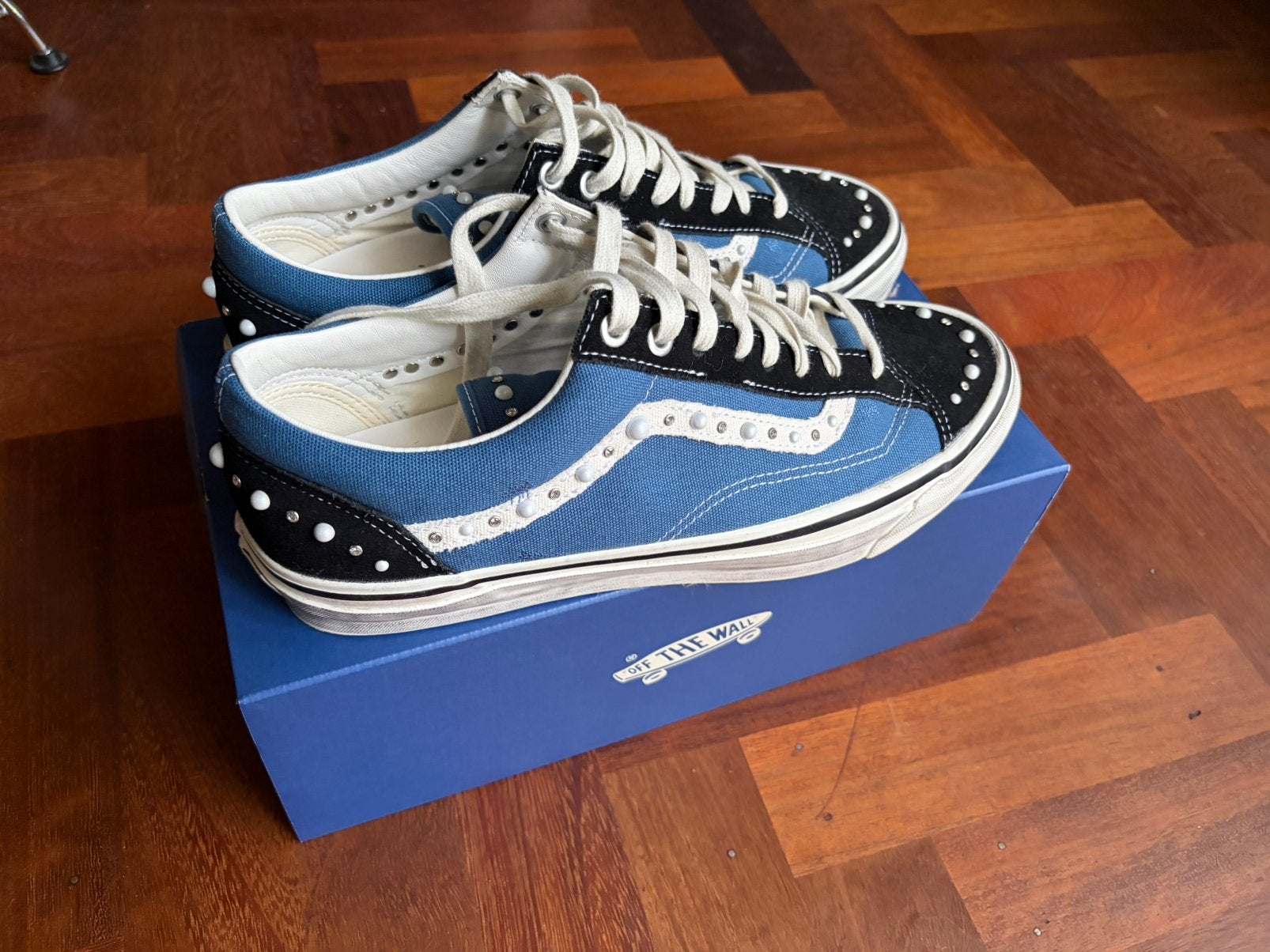 Maat 44.5 Vans Old Skool 36 Pearlized “Navy”, Blauw, Nieuw, Ophalen of Verzenden, Sneakers of Gympen