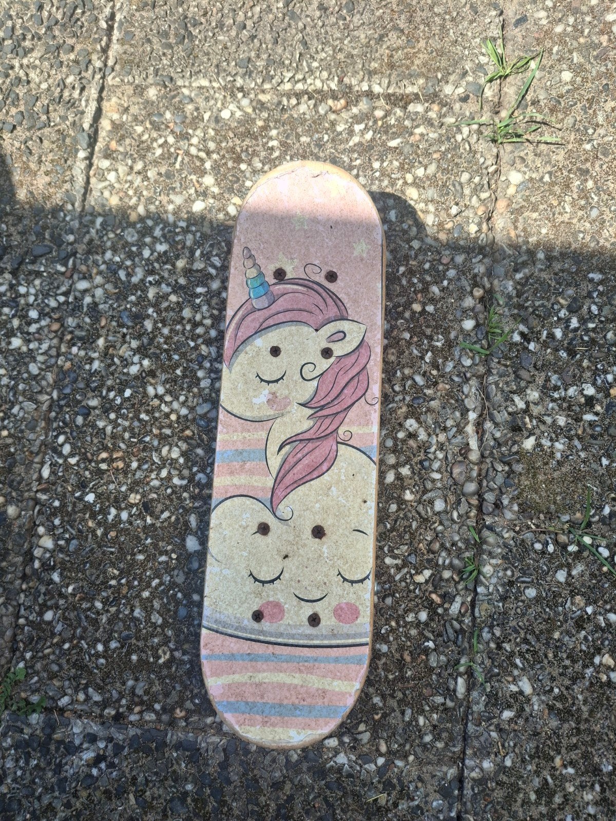Leuk kinder skateboard met eenhoorn design, Ophalen, Gebruikt, Skateboard