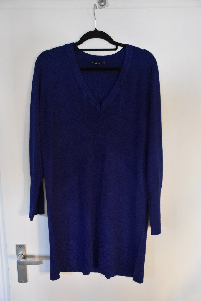 superleuke lange blauwe fijn gebreide trui maat XL Hema, Blauw, Maat 46/48 (XL) of groter, Nieuw, Ophalen of Verzenden