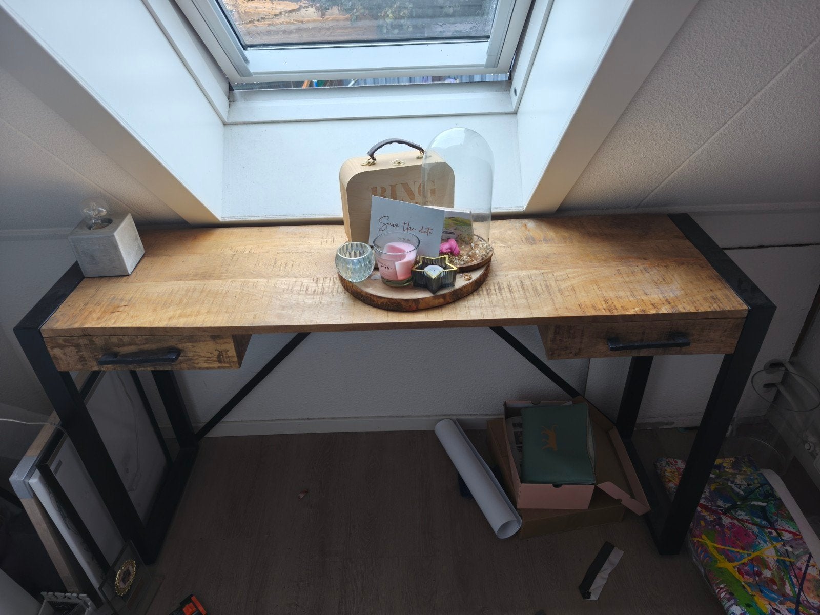 Zo goed als nieuw: Bureau Kyan Leen Bakker, Ophalen, Met lades, Hout, Bruin
