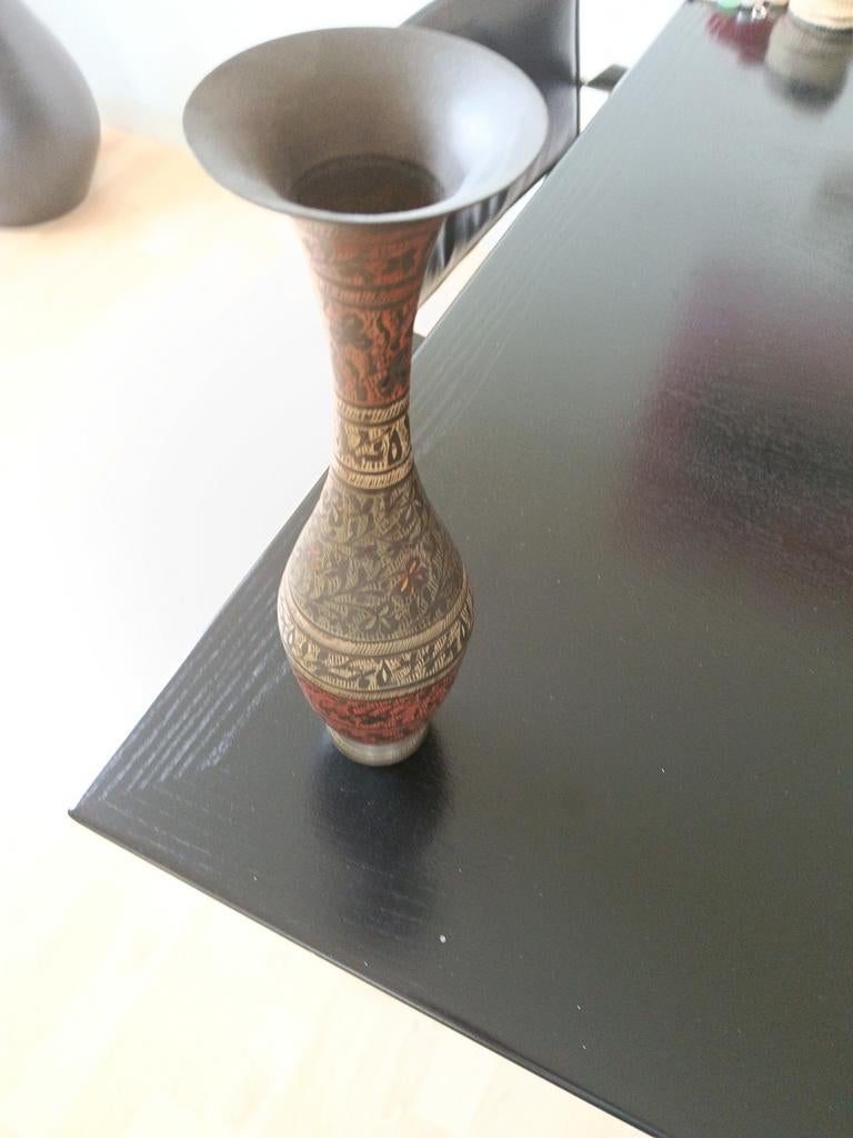 Decoratieve Oude Indiase Vaas - Handgemaakt Messing, Ophalen of Verzenden