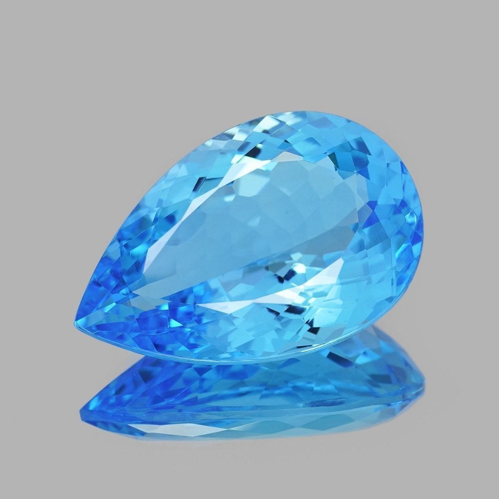 Topaas Blauw | 33.32 krt | Certified | Peervorm, Sieraden, Tassen en Uiterlijk, Edelstenen, Verzenden, Nieuw