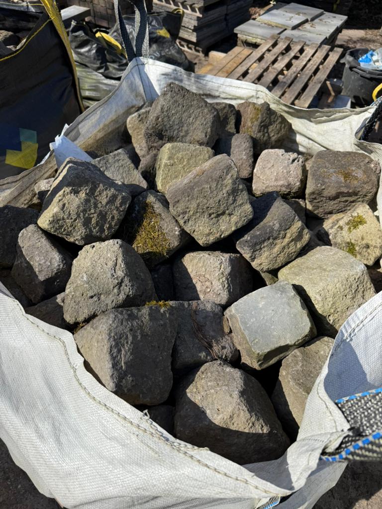 Kasseien/Kinderkopjes - 20/25 m2, Tuin en Terras, Ophalen, Gebruikt, Graniet, Overige typen