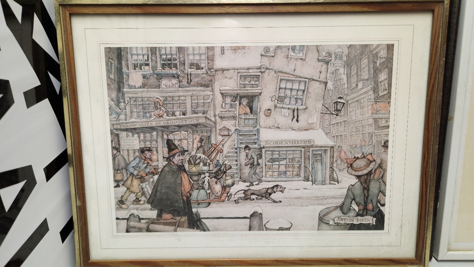 Anton Pieck Prent 'Schoenmakers' in lijst, Ophalen