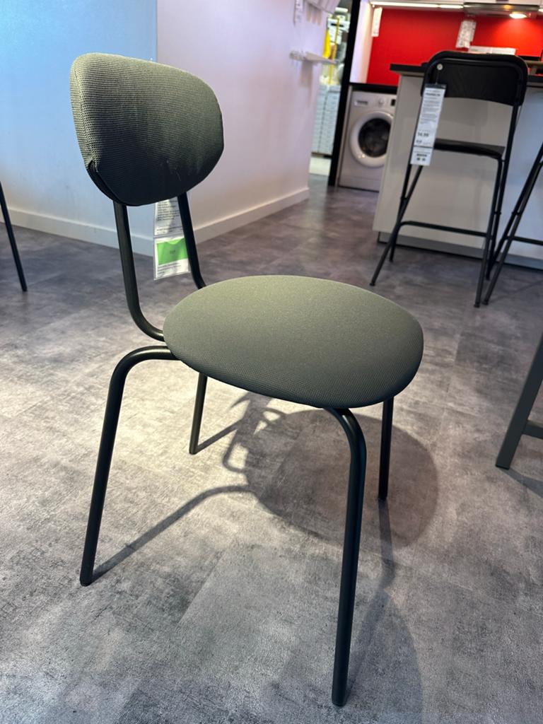 IKEA SANDSBERG Eetkamerstoel Antraciet/Bekleding, Huis en Inrichting, Stoelen, Ophalen, Zwart, Zo goed als nieuw, Metaal