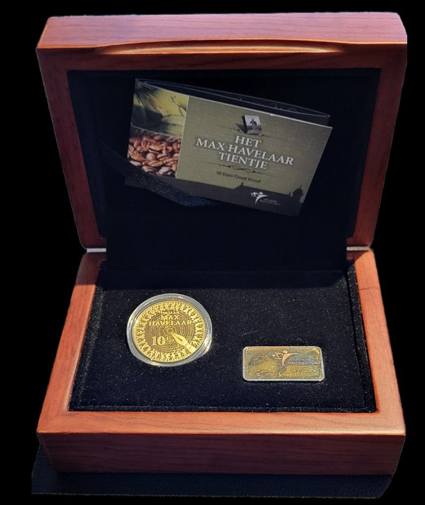 Gouden 10 euro 2010 Proof munt: Max Havelaar Tientje, Postzegels en Munten, Koningin Beatrix, Euro's, Losse munt, Goud