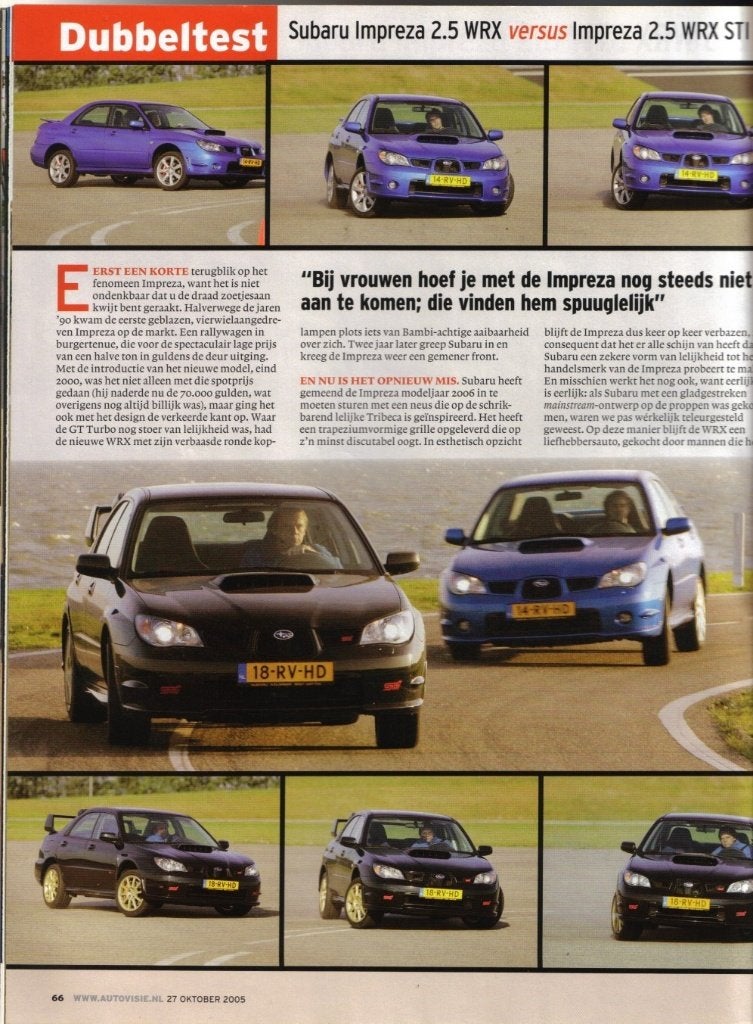 Autovisie dubbeltest Subaru Impreza WRX en Impreza WRX STI, Ophalen of Verzenden, Gelezen, Algemeen