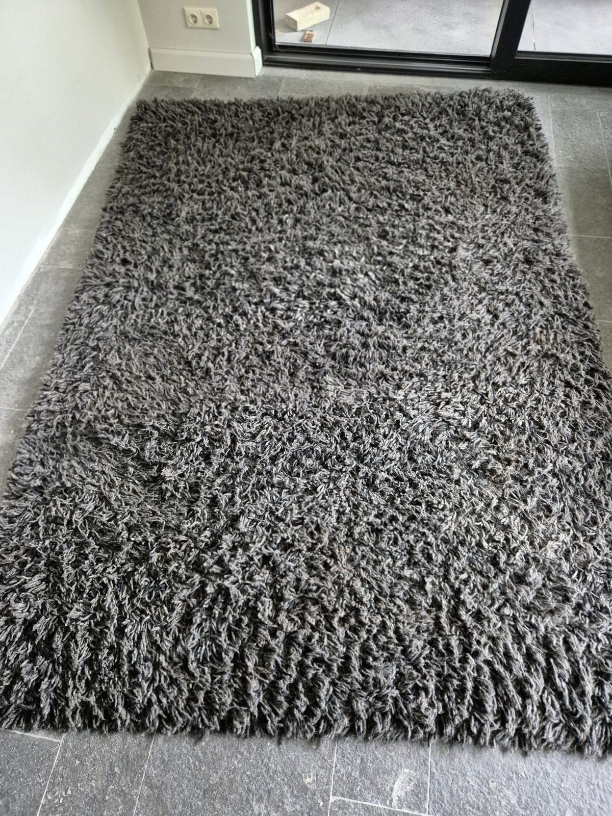 Hoog poolig gemeleerd vloerkleed 250cm x170 cm, Ophalen, Zwart, 150 tot 200 cm, Modern vloerkleed