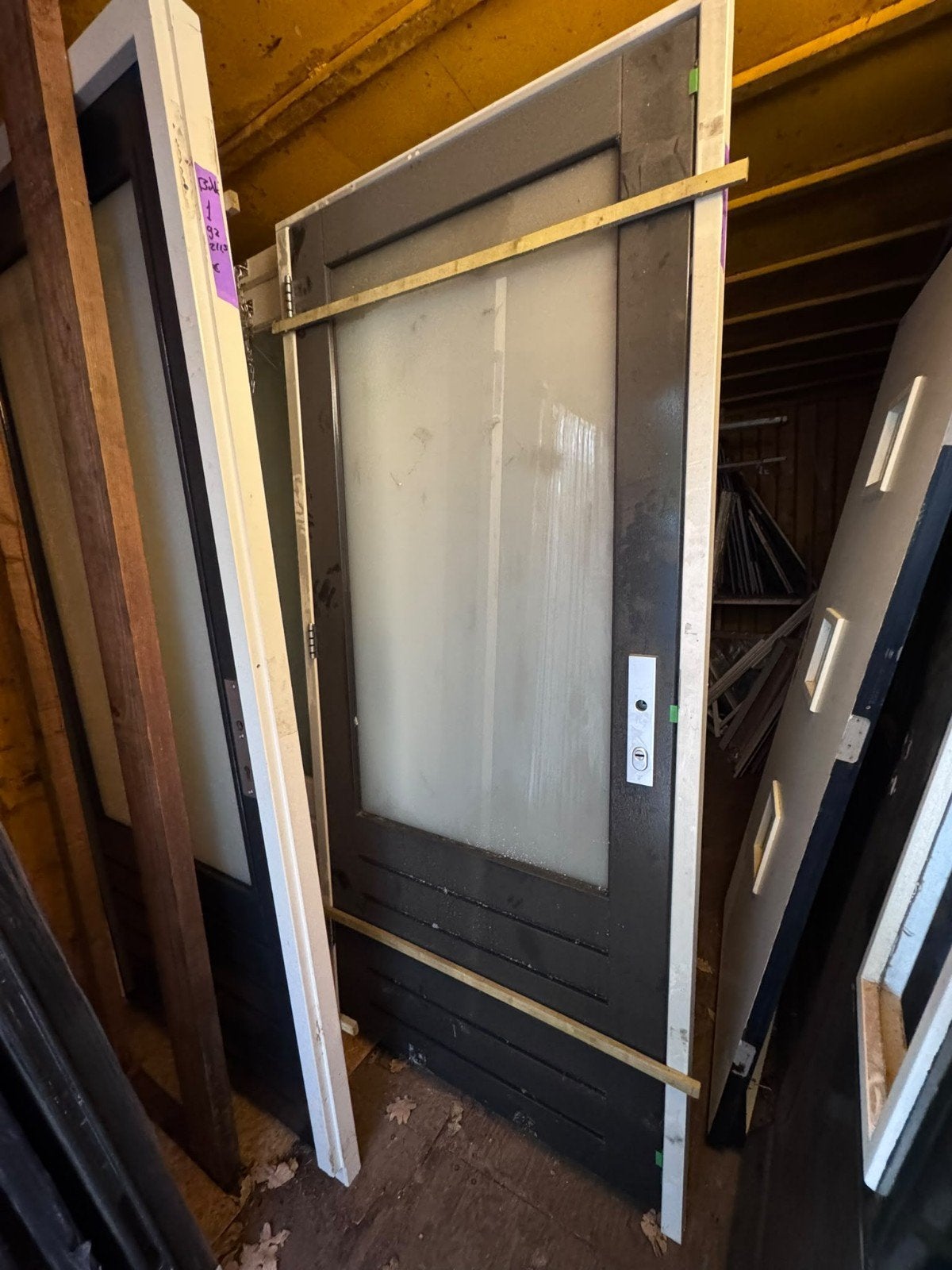 93x211,5 buitendeur incl kozijn antraciet mat glas BDK2, Ophalen, ., Nieuw, .