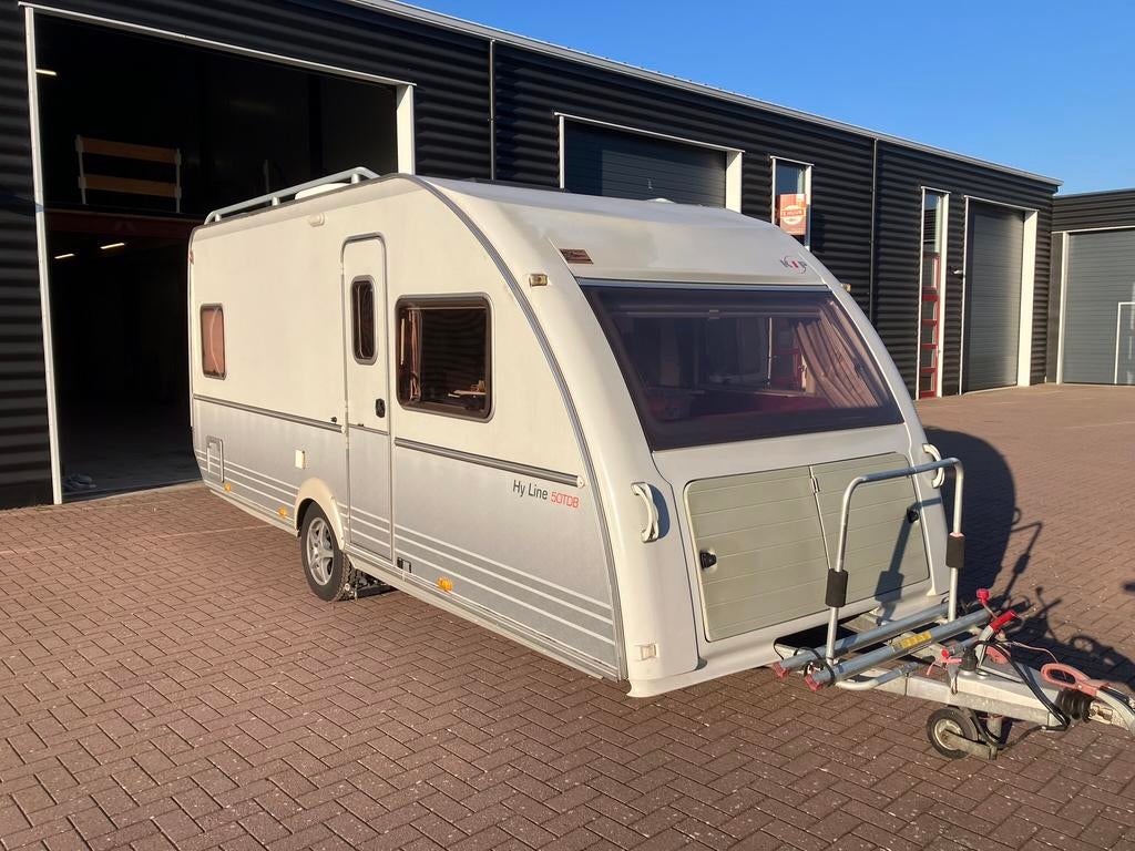 Kip HyLine 50TDB op kenteken 2007, modeljr 2004, goede staat, Caravans en Kamperen, Caravans, Schokbreker, Rondzit, Kip, Bedrijf
