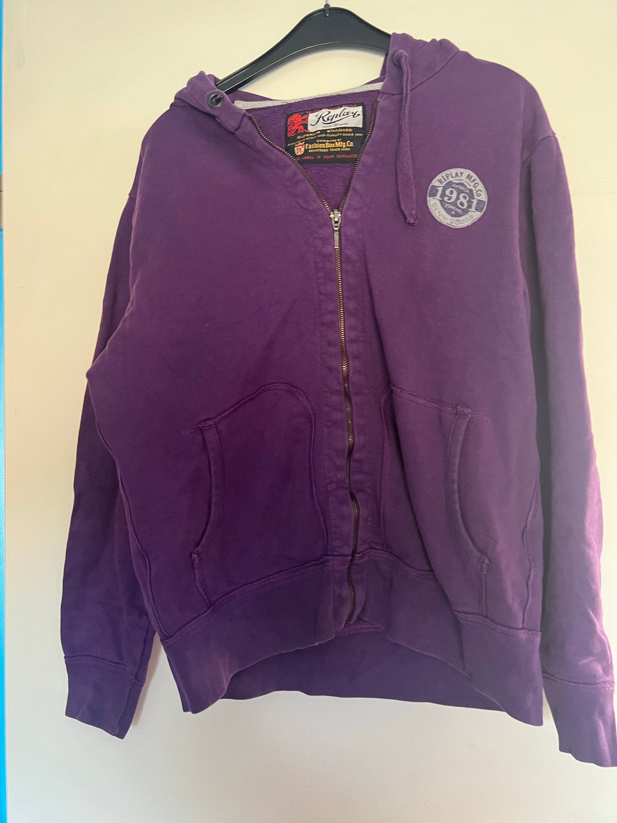 Replay hoodie, Ophalen of Verzenden, Zo goed als nieuw, Maat 52/54 (L), Paars