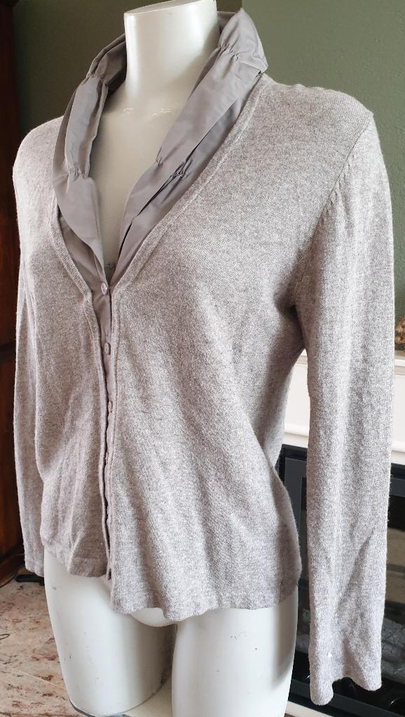 Gerry Weber beige vest met vaste sjaal 38 M, Maat 38/40 (M), Verzenden, Beige, Zo goed als nieuw