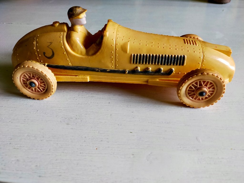 VINTAGE TOMTE LAERDAL RACEVOERTUIG, Ophalen of Verzenden, Gebruikt