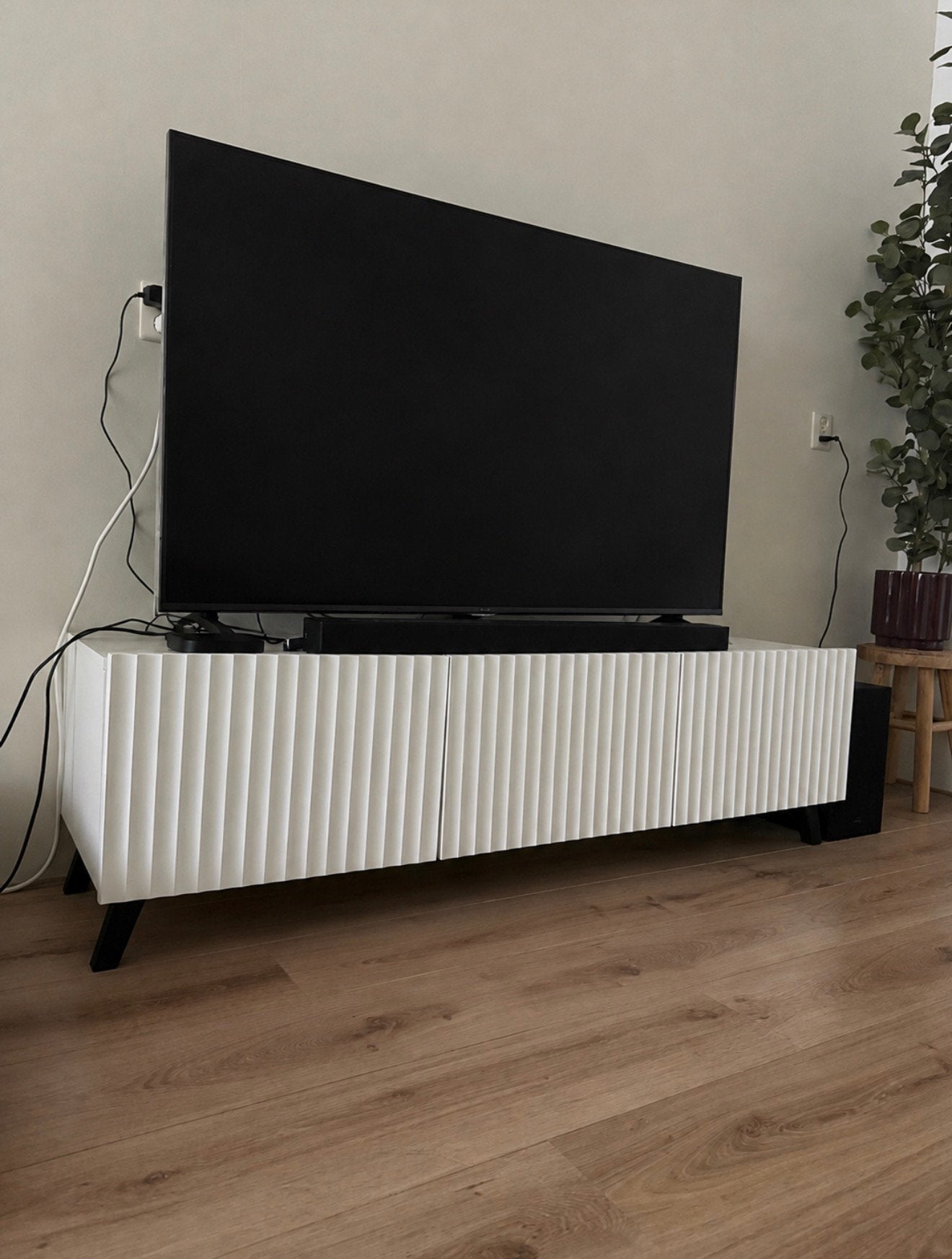 Tv meubel wit, Ophalen, Minder dan 50 cm, 100 tot 150 cm, Zo goed als nieuw