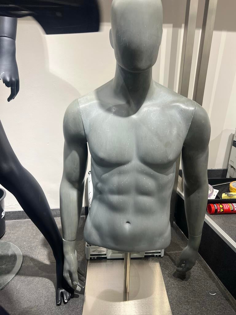 Heren Torso Mannequin - Grijs, Ophalen of Verzenden