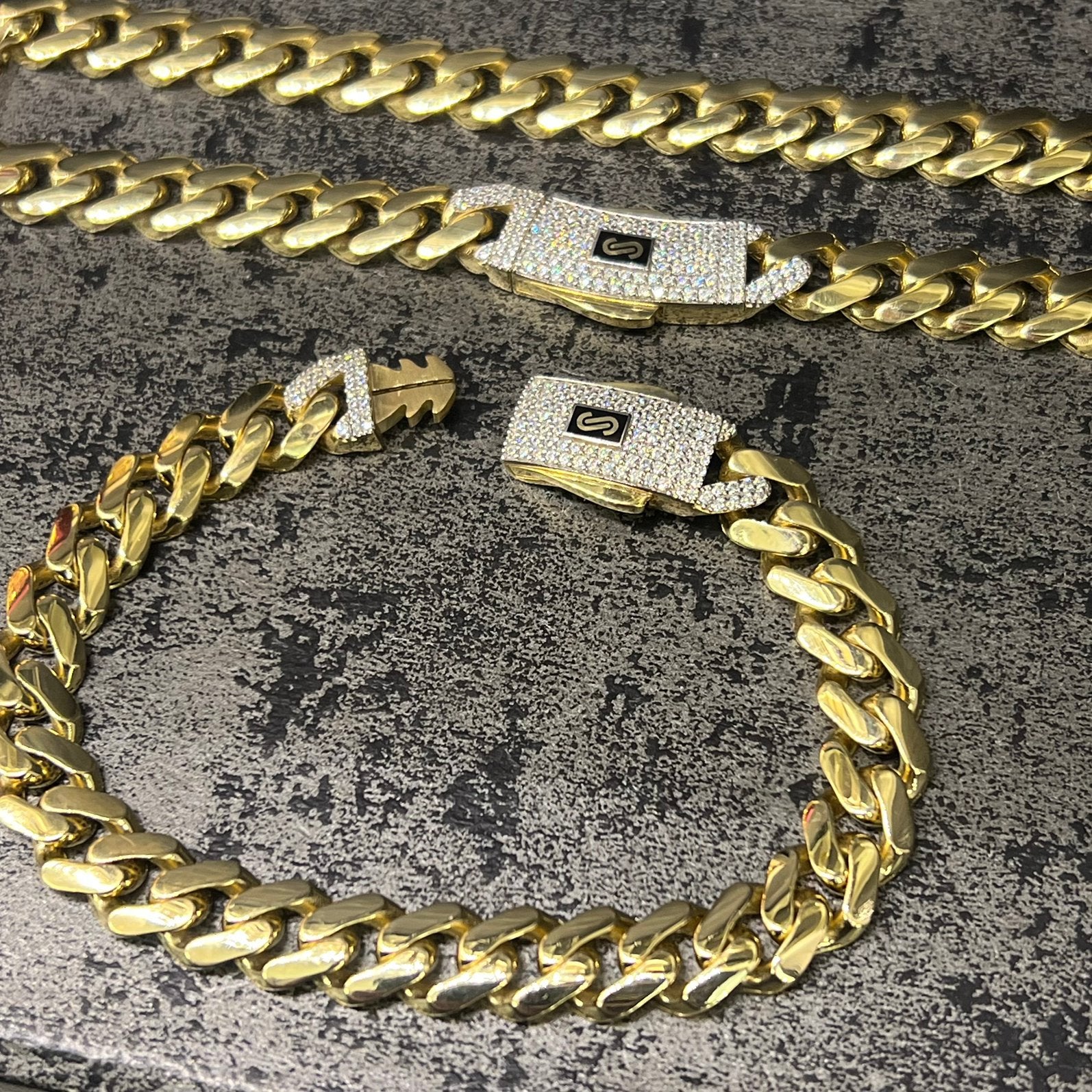 18 karaats gouden ketting collier met armband set monaco, Ophalen of Verzenden, Nieuw, Goud