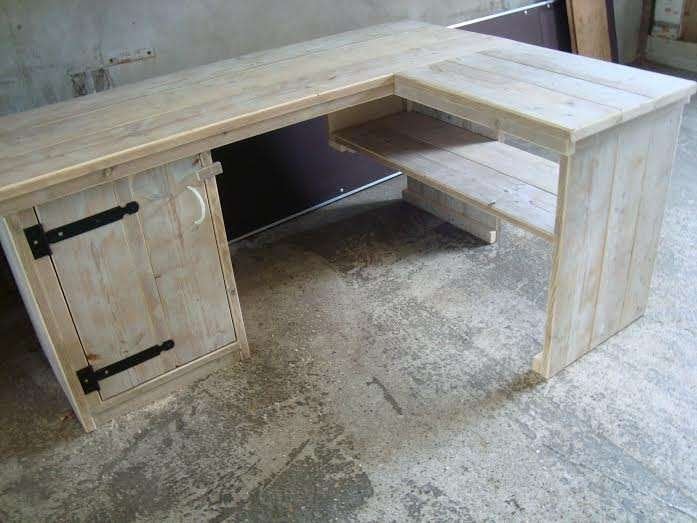 bureau van gebr steigerhout, Ophalen, 160 cm, Hout, Nieuw