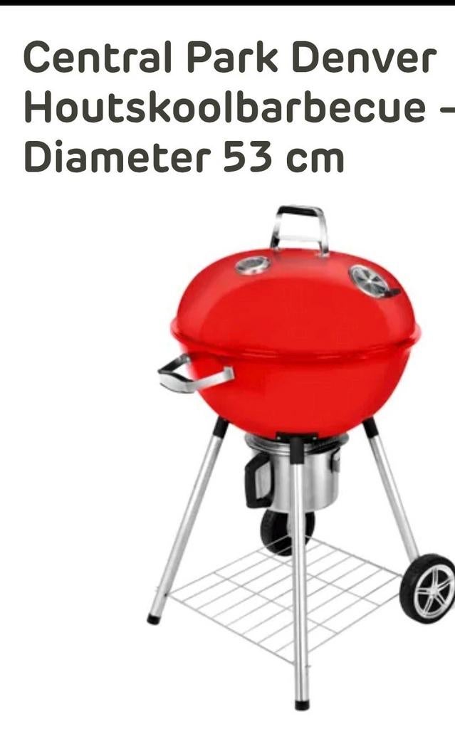 XXL central Park Denver houtskool bbq 53cm, nieuw 229 euro!, Tuin en Terras, Houtskoolbarbecues, Ophalen