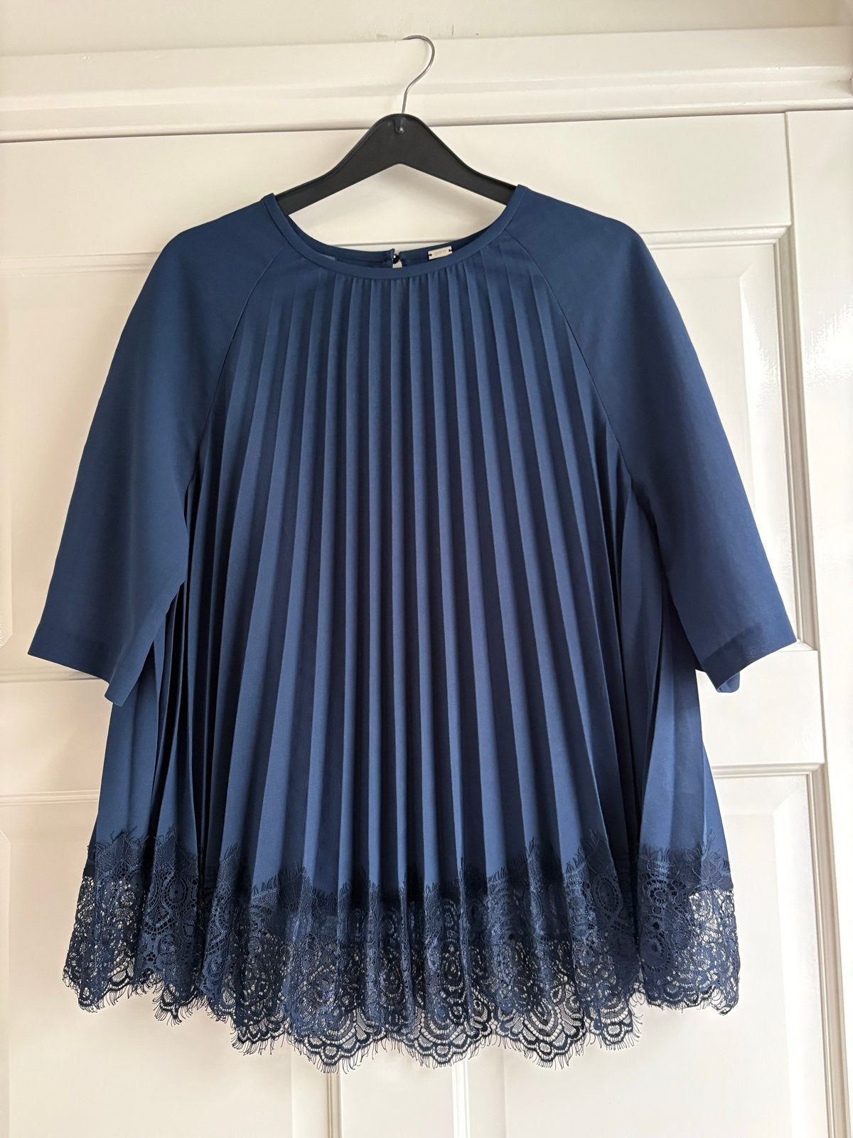 Gustav geplooide top met kant - Maat 38, Kleding | Dames, Maat 38/40 (M), Zo goed als nieuw, Korte mouw, Verzenden