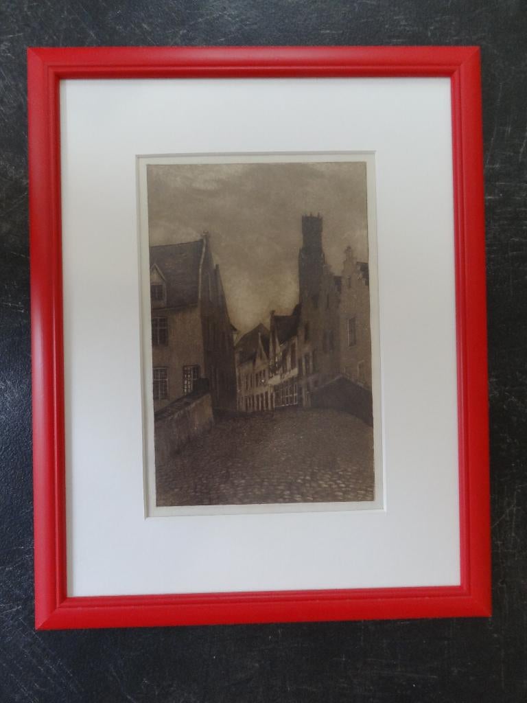 ets straatje Brugge voor 1918, Omer Coppens 1864-1926, Antiek en Kunst, Verzenden