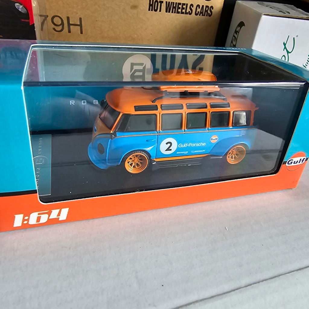 Volkswagen T1 Bus Gulf-Porsche 1:64 Modelauto, Onbekend, Nieuw, Ophalen of Verzenden, Onbekend