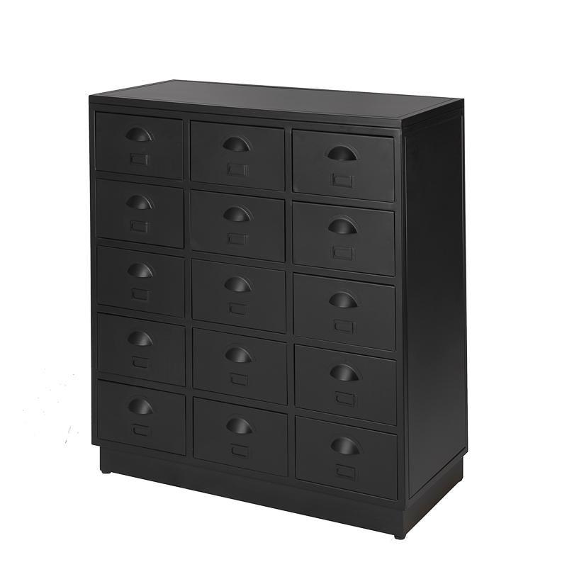 IJzeren Refurbished Vintage 15 Ladekast Industriële Stalen, Huis en Inrichting, Kasten | Ladekasten, Info@dehanzeherten.nl, De Hanze Herten BV