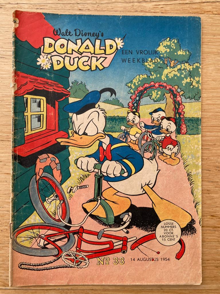 Donald Duck Weekblad - Nummer 33 - 14 Augustus 1954, Eén stripboek, Ophalen of Verzenden, Gelezen