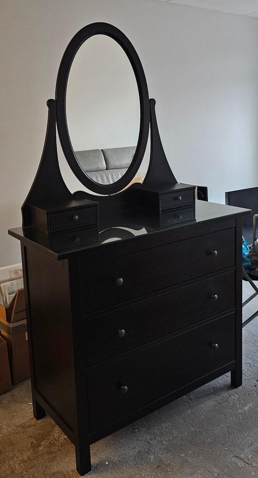 IKEA Hemnes kaptafel met spiegel, Ophalen, 100 tot 150 cm, Zo goed als nieuw, Klassiek, Modern, Tijdloos