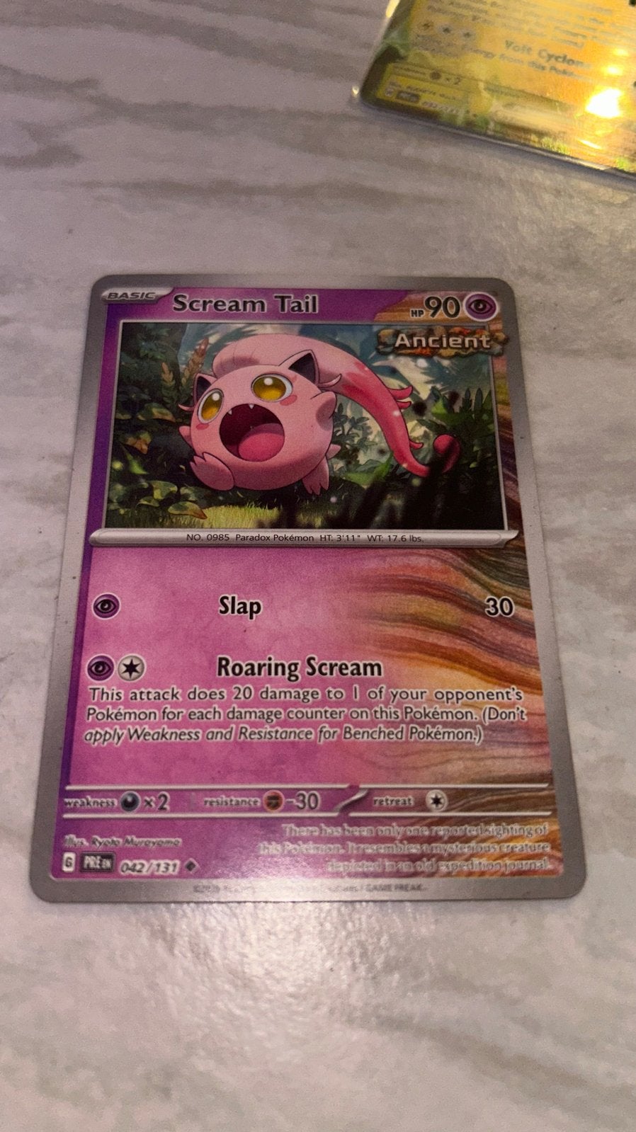 Pokémon Scream Tail Ancient 042/131, Ophalen of Verzenden, Zo goed als nieuw, Losse kaart