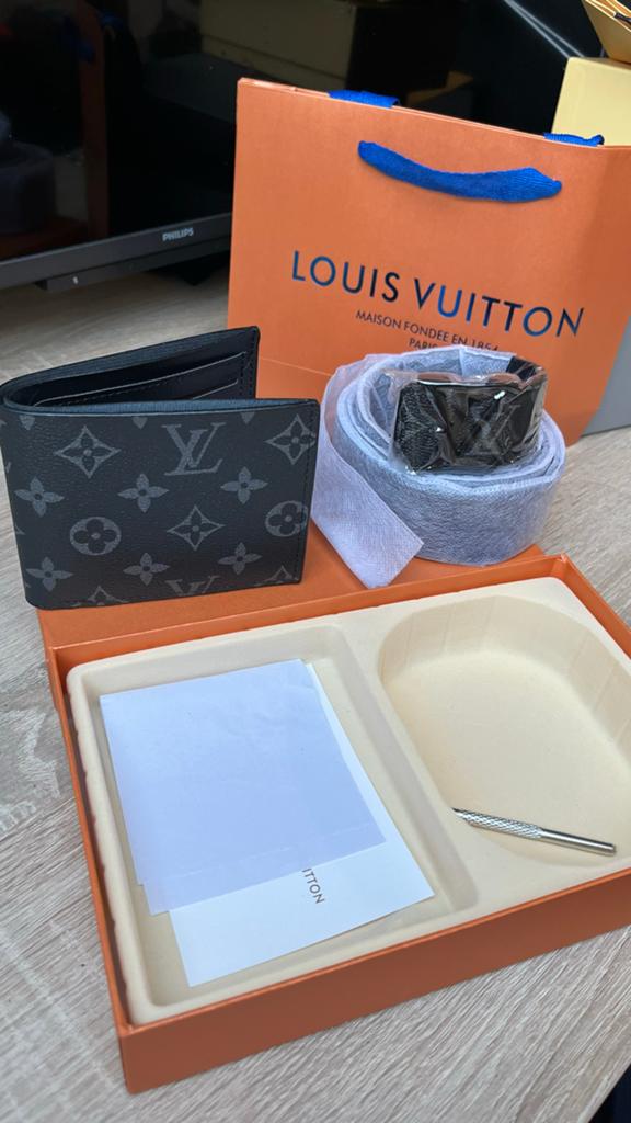 LV Portemonnee en Riem Set, Ophalen of Verzenden, Nieuw, Zwart