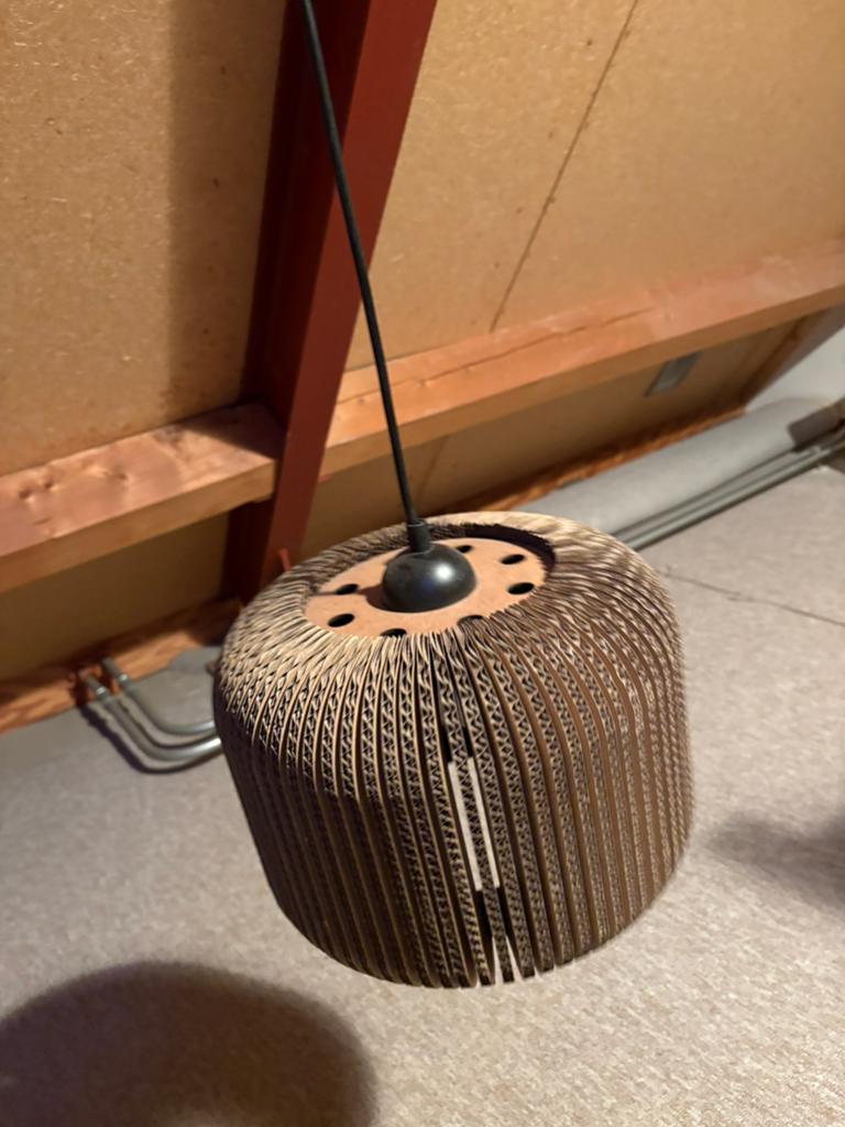 Hanglamp karton en lampenkap, Huis en Inrichting, Ophalen of Verzenden, Zo goed als nieuw, Minder dan 50 cm