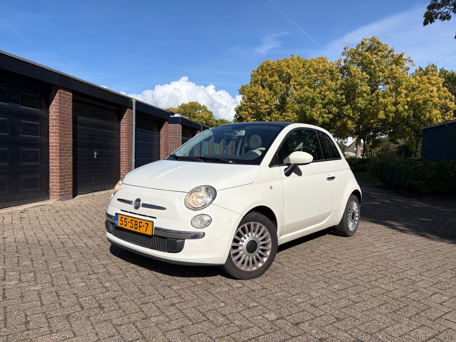 Fiat 500 1.2 69pk 2011 Wit, Auto's, 1242 cc, 4 cilinders, 840 kg, Wit
