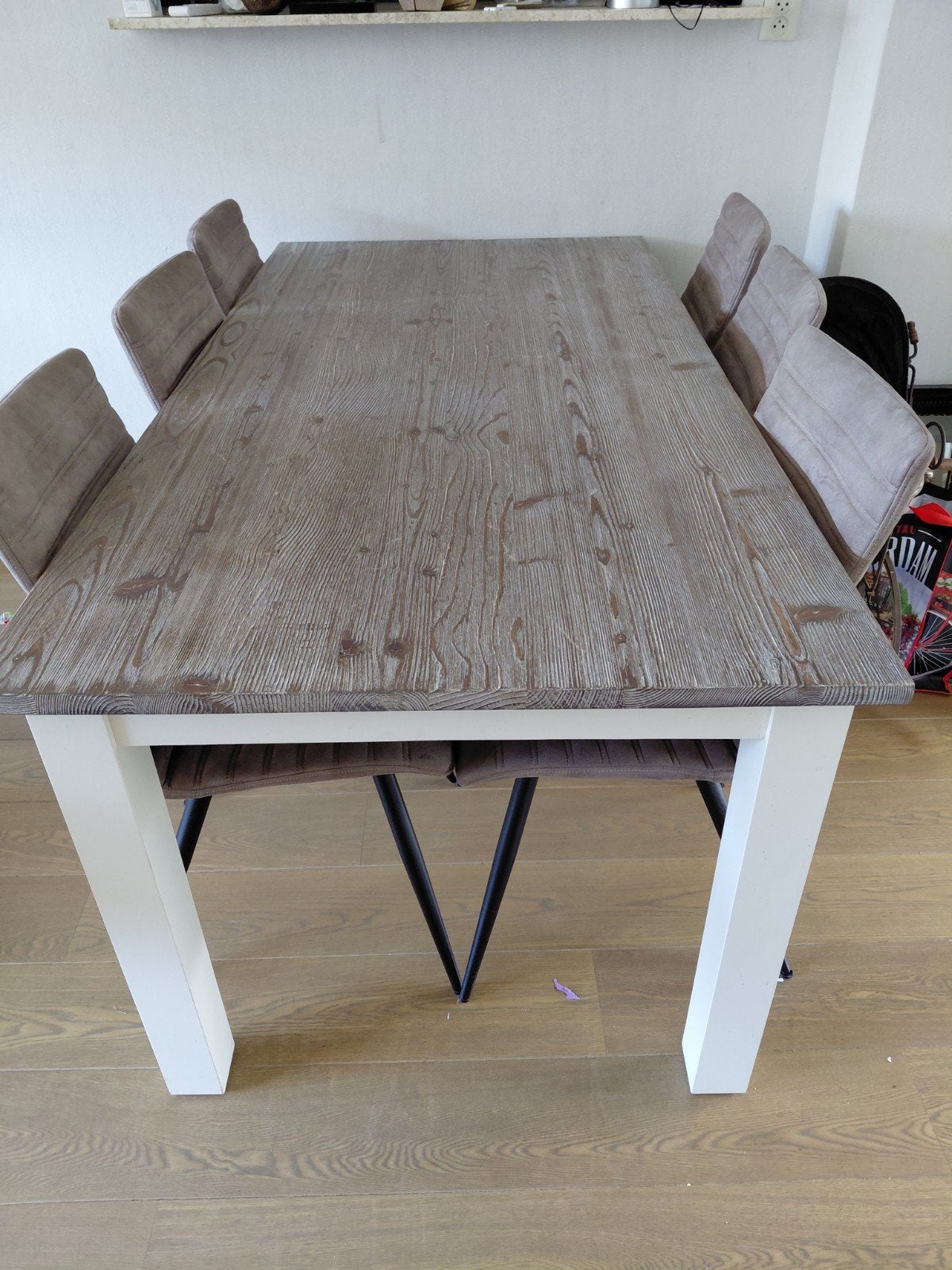 Tafel met 6 stoelen 180 cm lamg bij 90cm, Ophalen, Rechthoekig, 150 tot 200 cm, 50 tot 100 cm