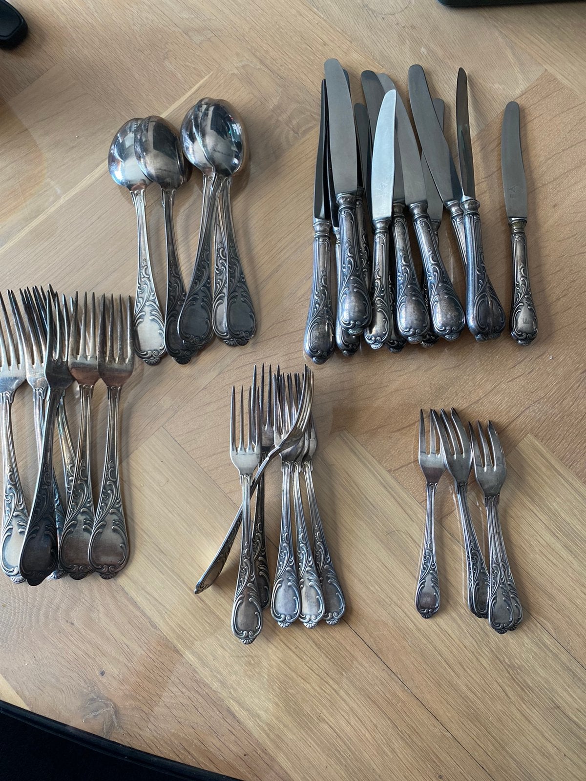 Partij zilver bestek vork lepels silber 100 solingen, Ophalen, Zo goed als nieuw, Zilver