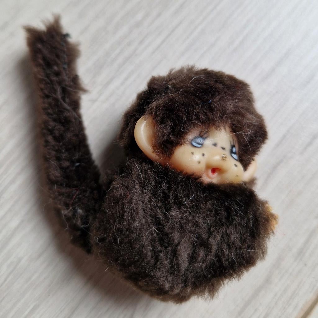 80s knijpbeestje monchhichi aapje plush pencil clip finger, Ophalen of Verzenden