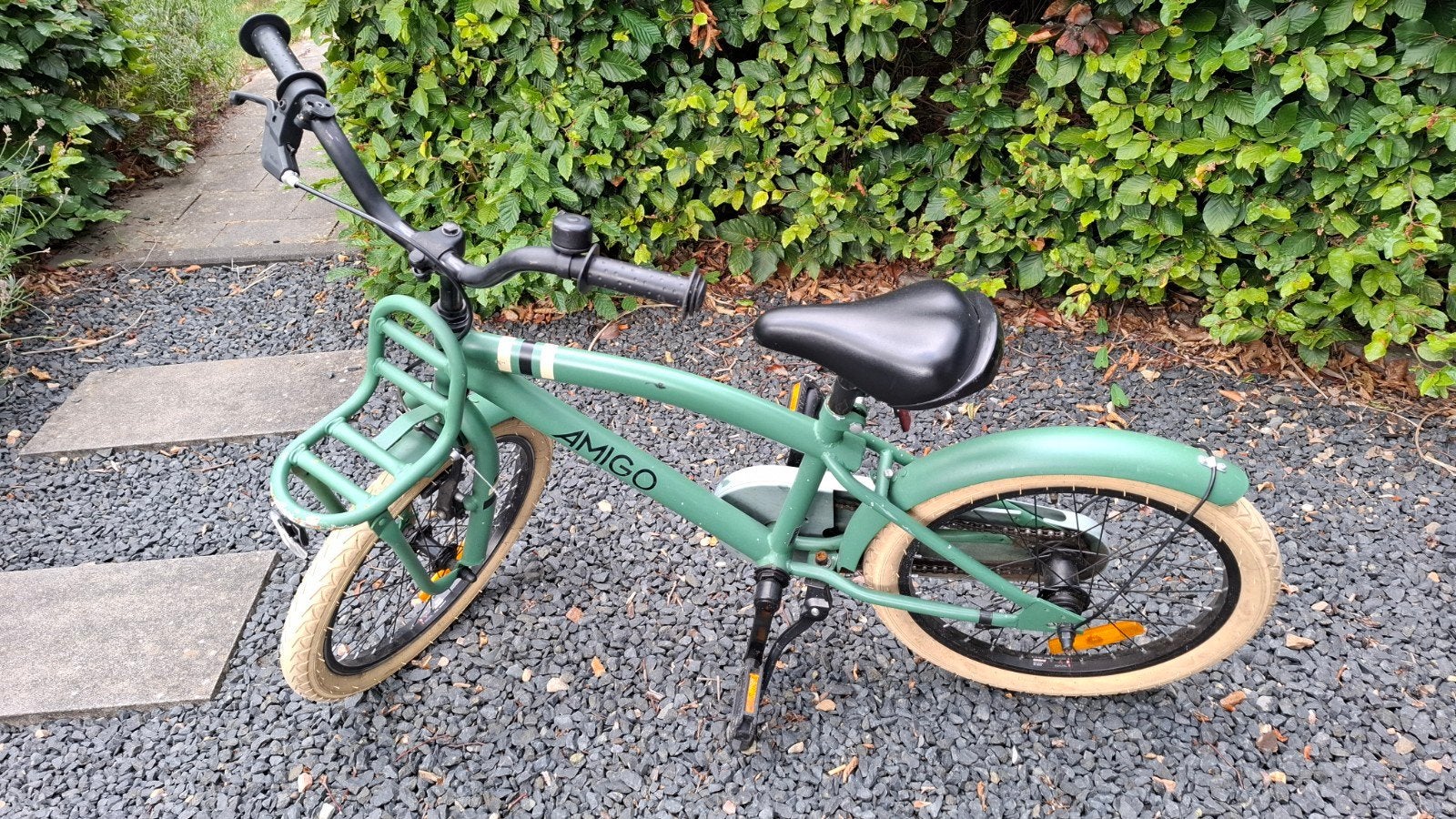 Amigo Kinderfiets 18 inch - Groen, Ophalen, Terugtraprem, Amigo, 16 tot 20 inch