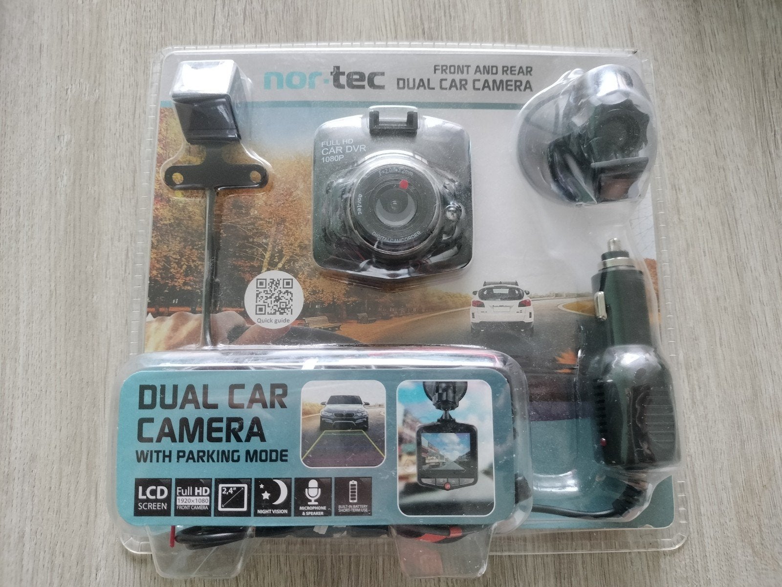 Nieuw Nor-Tec Dual Car Camera met Parkeermodus - Full HD, Ophalen, Nieuw