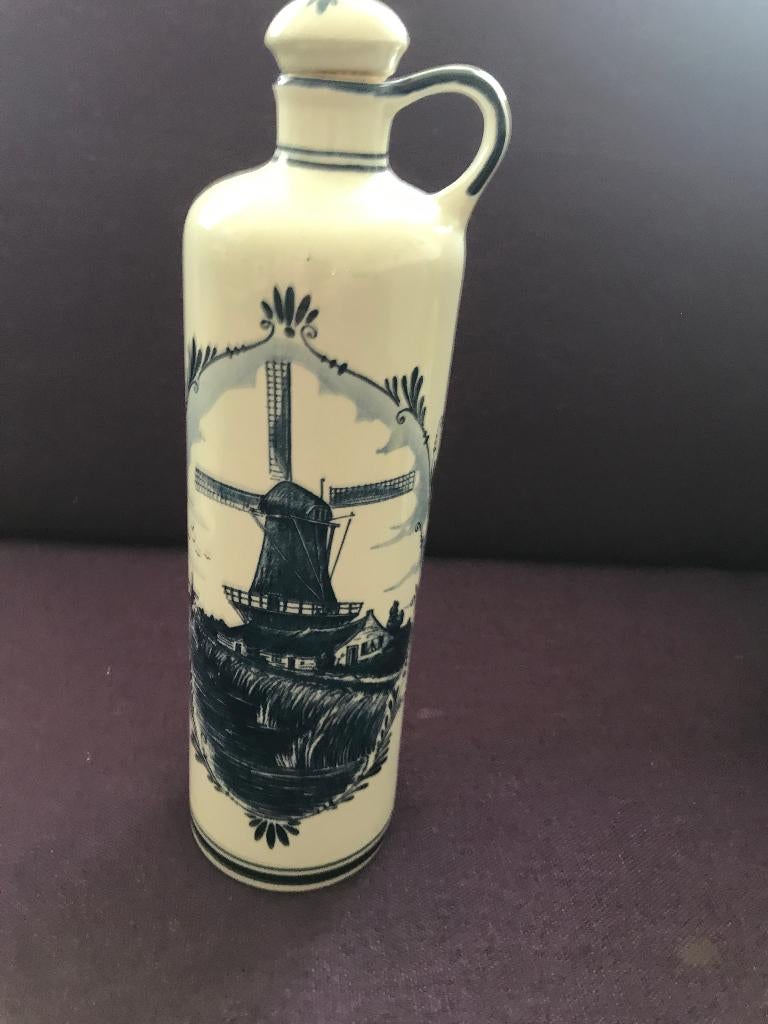 Vintage Delfts blauwe (jenever)kruik met kurk, Antiek en Kunst, Antiek | Keramiek en Aardewerk, Ophalen of Verzenden