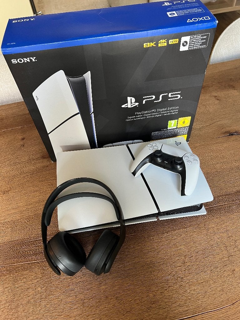 PlayStation 5 Digital Edition + Sony Pulse 3D Headset, Ophalen, Zo goed als nieuw, Playstation 5 Digital
