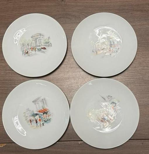 4 vintage Hutschenreuther Selb borden - Parijse scènes, Ophalen of Verzenden