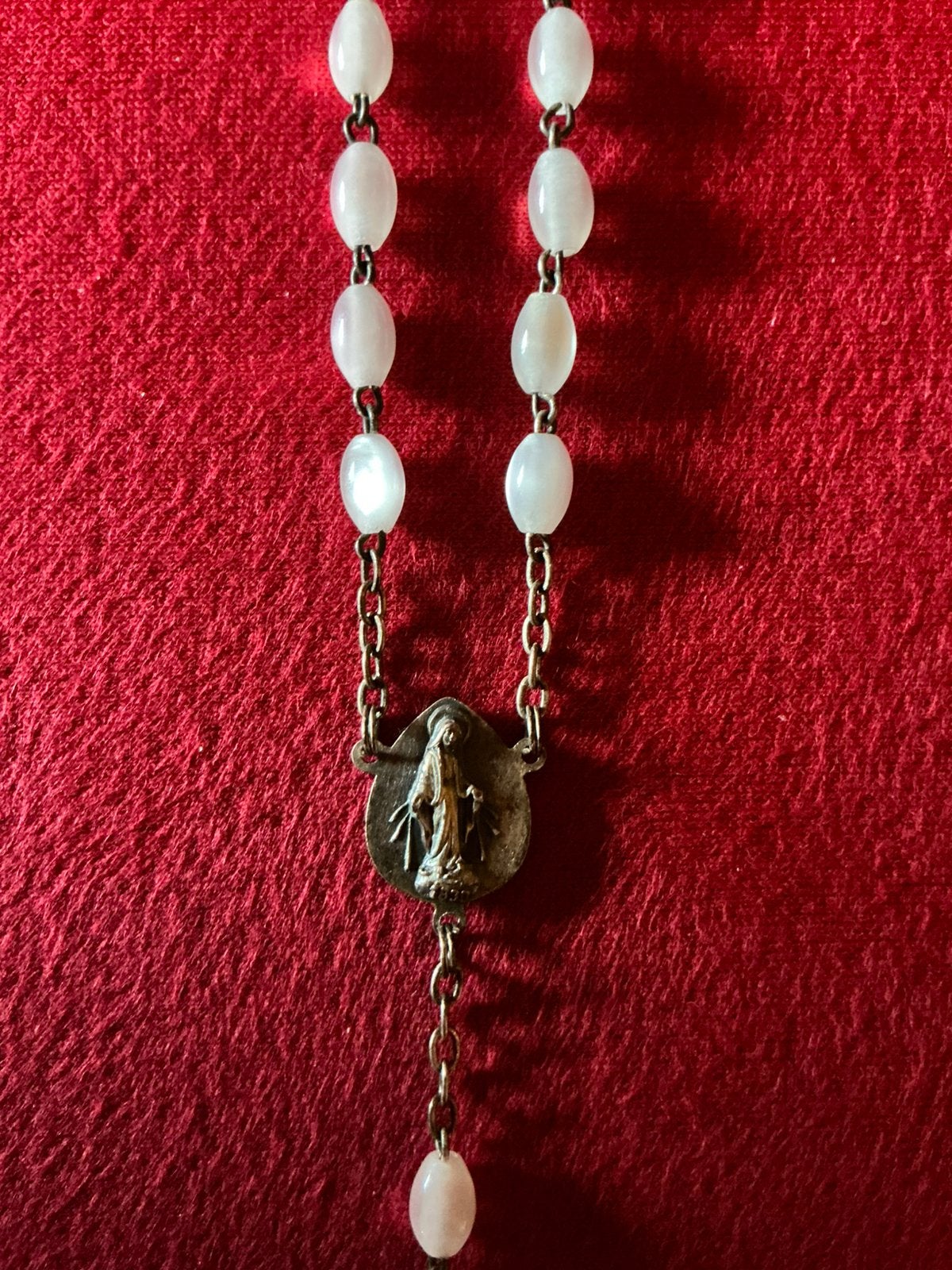 Oude Rozenkrans ❤️ Maria met Parelmoer Kraaltjes, Ophalen of Verzenden