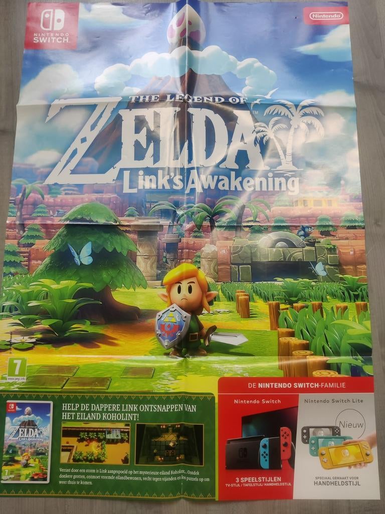 The Legend of Zelda Link's Awakening poster, Avontuur en Actie, 1 speler, Ophalen of Verzenden, Zo goed als nieuw